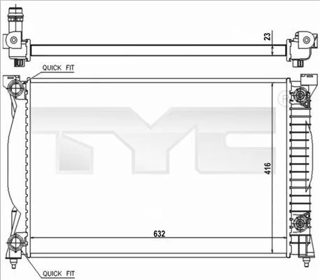 Chladič, chladenie motora TYC 702-0014-R