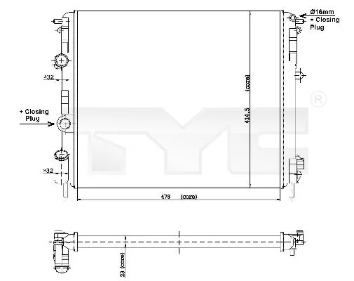 Chladič, chladenie motora TYC 728-0010