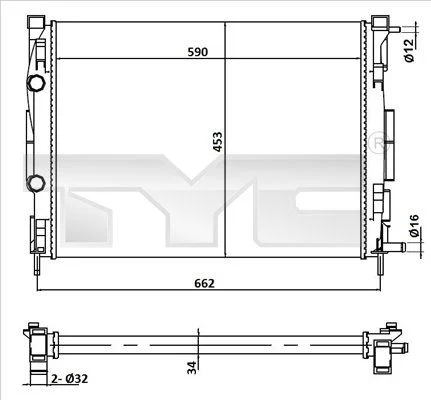 Chladič, chladenie motora TYC 728-0054