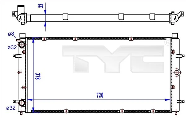 Radiator, engine cooling TYC 737-0059-R
