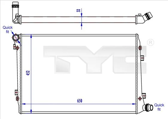 Chladič, chladenie motora TYC 737-0062-R