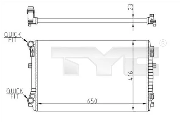 Chladič, chladenie motora TYC 737-0071-R