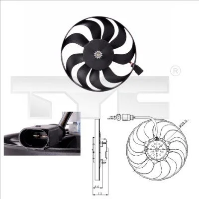 Ventilátor, chladenie motora TYC 802-0001