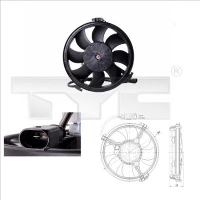 Ventilátor, chladenie motora TYC 802-0002