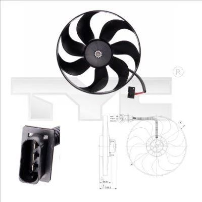Ventilátor, chladenie motora TYC 802-0009