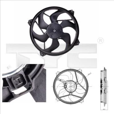 Ventilátor, chladenie motora TYC 805-0001