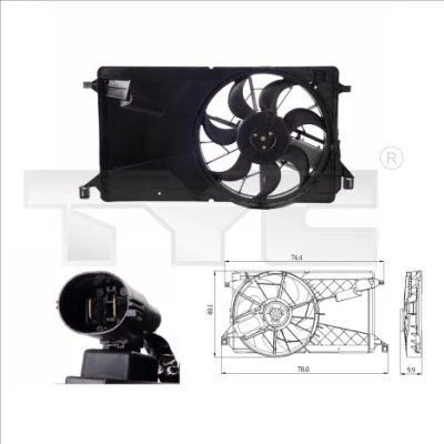Ventilátor, chladenie motora TYC 820-0001