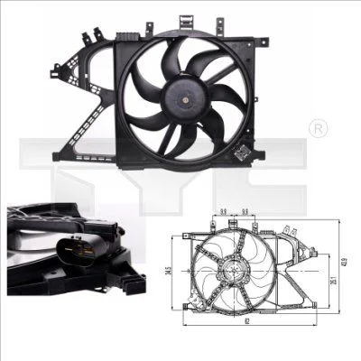 Ventilátor, chladenie motora TYC 825-0007