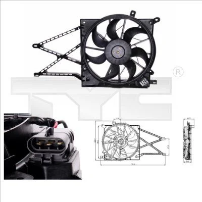 Ventilátor, chladenie motora TYC 825-0011