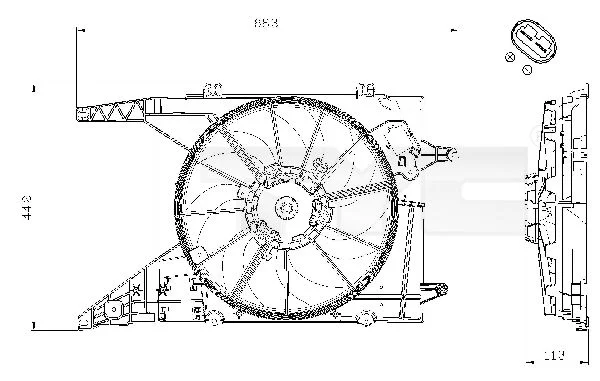 Ventilátor, chladenie motora TYC 828-0002