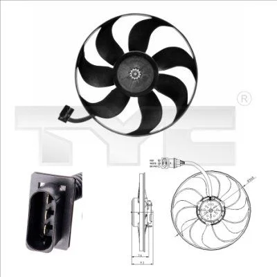 Ventilátor, chladenie motora TYC 837-0004