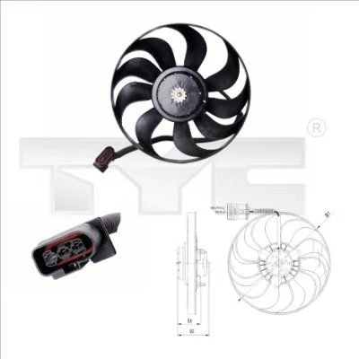 Ventilátor, chladenie motora TYC 837-0022