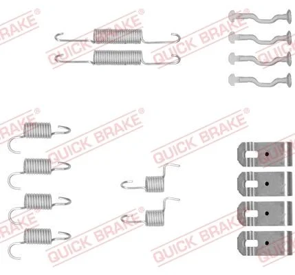Priedų komplektas, stovėjimo stabdžių trinkelės QUICK BRAKE 105-0876
