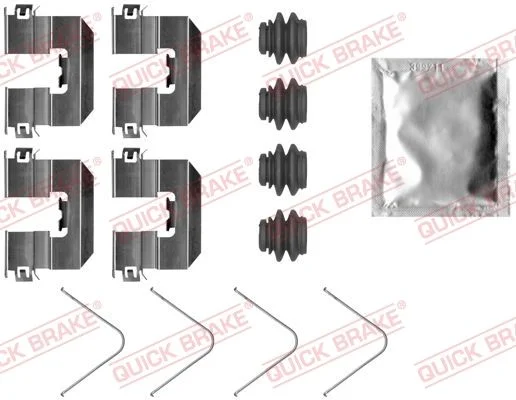 Priedų komplektas, diskinių stabdžių trinkelės QUICK BRAKE 109-0095