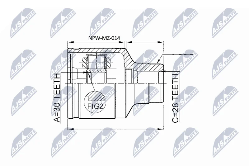 Joint Kit, drive shaft NTY NPW-MZ-014