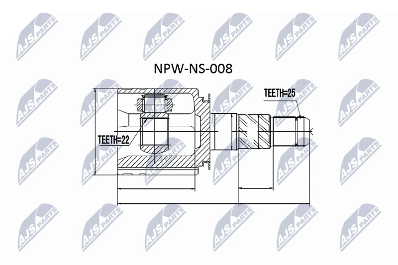 Joint Kit, drive shaft NTY NPW-NS-008