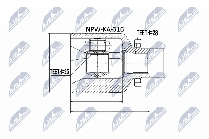 Joint Kit, drive shaft NTY NPW-KA-316