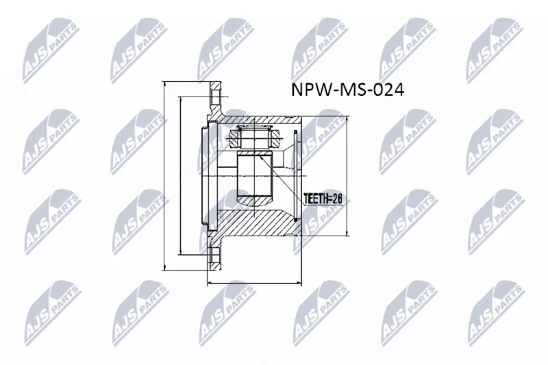 Sada kĺbov, hnací hriadeľ NTY NPW-MS-024