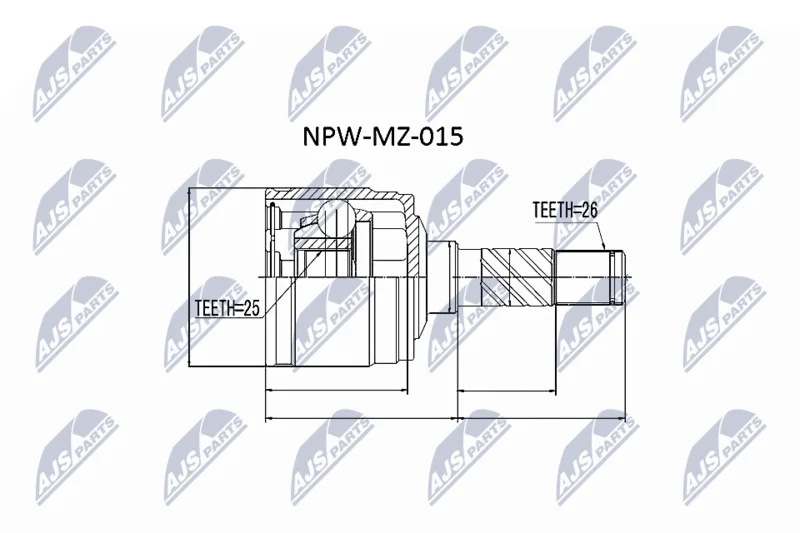 Sada kĺbov, hnací hriadeľ NTY NPW-MZ-015