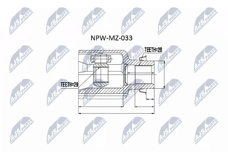 Joint Kit, drive shaft NTY NPW-MZ-033