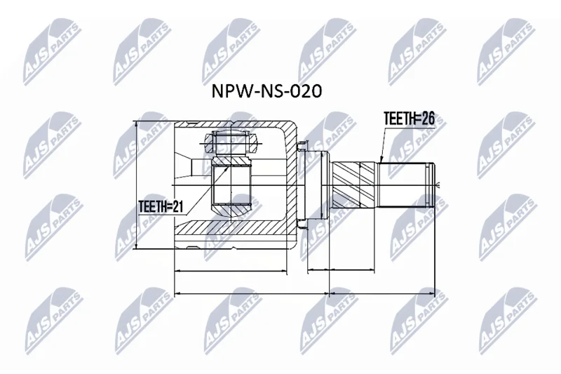 Sada kĺbov, hnací hriadeľ NTY NPW-NS-020