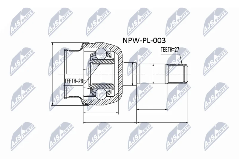 Sada kĺbov, hnací hriadeľ NTY NPW-PL-003
