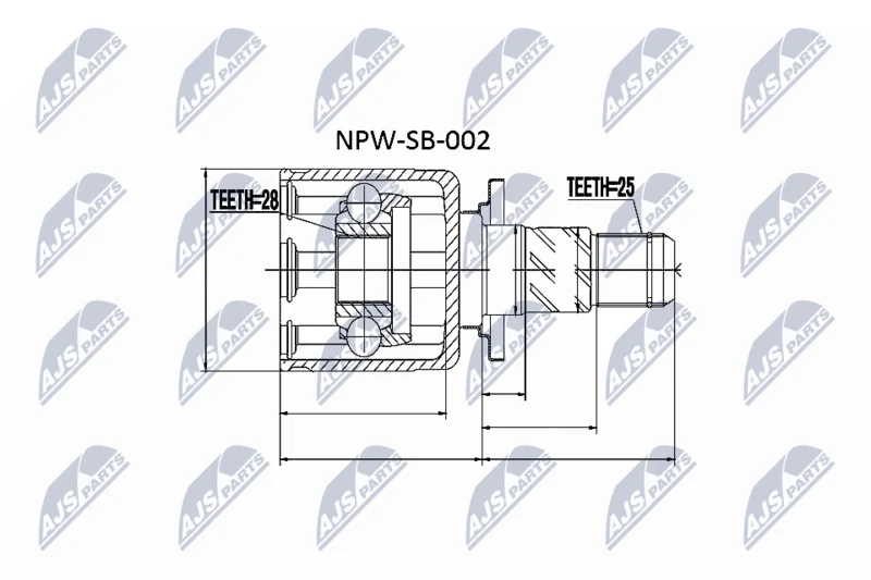 Joint Kit, drive shaft NTY NPW-SB-002