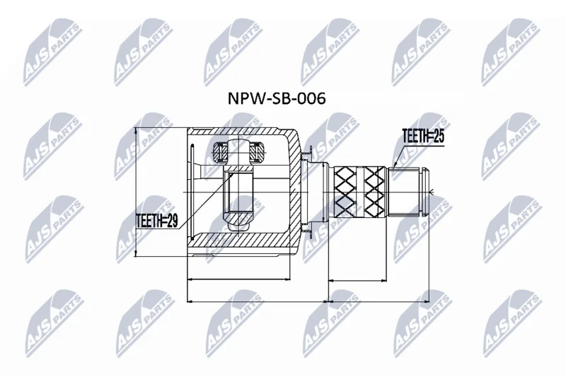 Sada kĺbov, hnací hriadeľ NTY NPW-SB-006