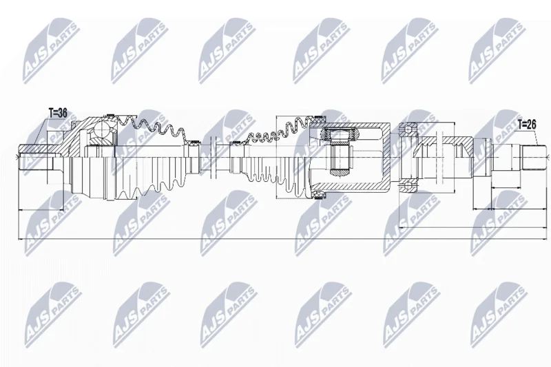 Drive Shaft NTY NPW-VV-065