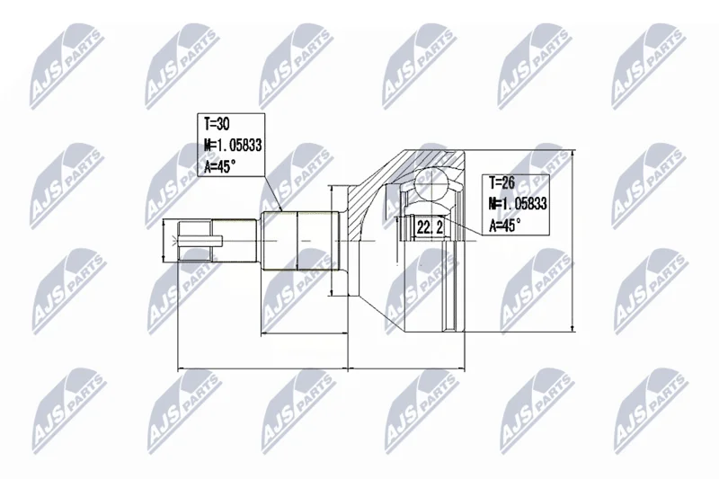 Joint Kit, drive shaft NTY NPZ-AR-014
