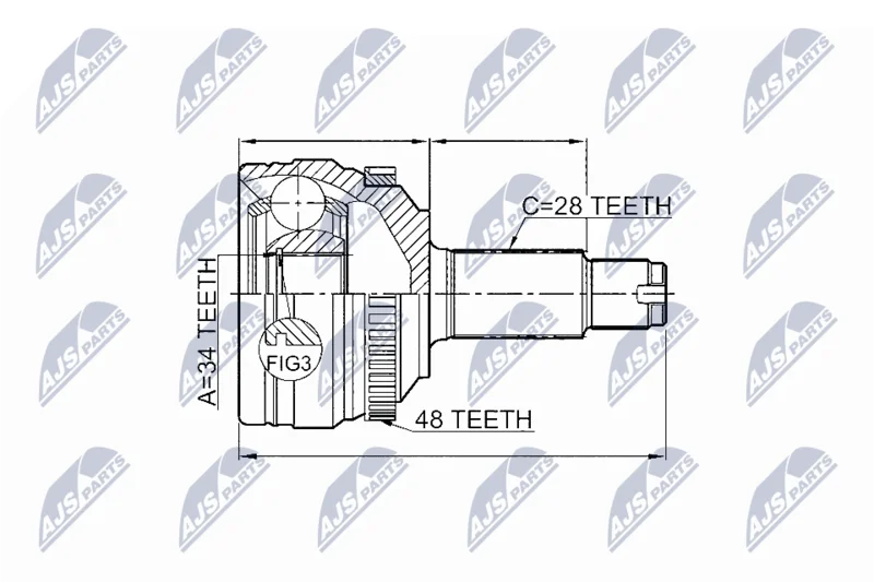 Joint Kit, drive shaft NTY NPZ-DW-028