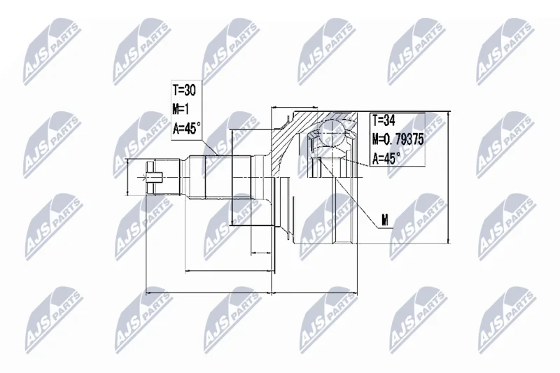 Joint Kit, drive shaft NTY NPZ-HD-061