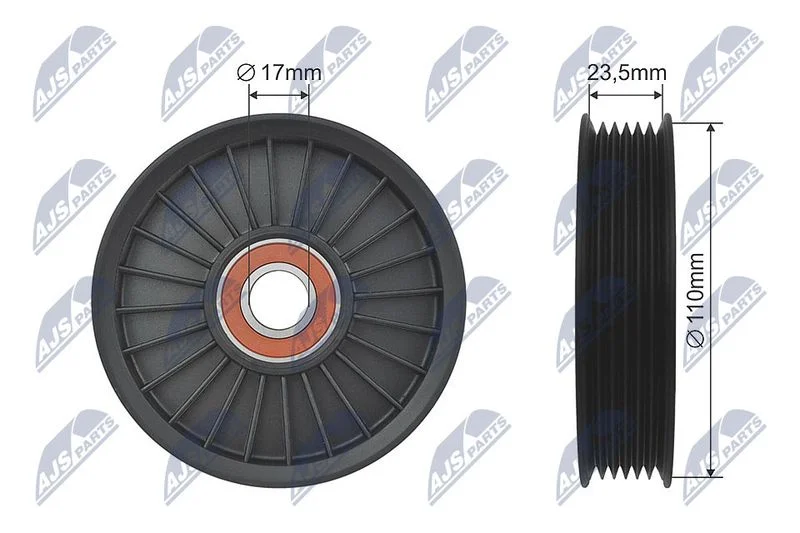 Deflection/Guide Pulley, V-ribbed belt NTY RNK-AU-017