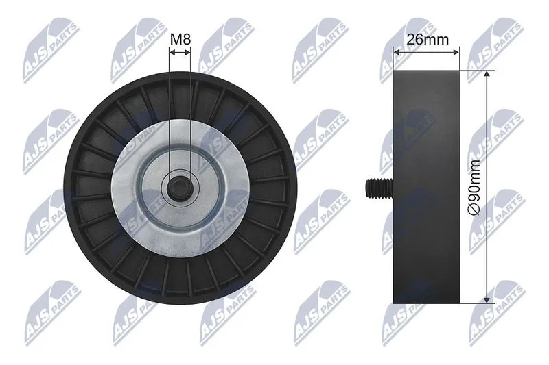 Deflection Pulley/Guide Pulley, V-belt NTY RNK-AU-035