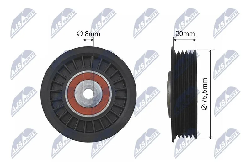 Deflection Pulley/Guide Pulley, V-belt NTY RNK-AU-043