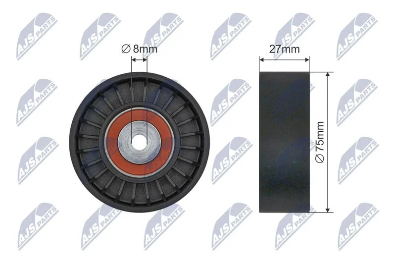 Tensioner Pulley, V-ribbed belt NTY RNK-AU-084