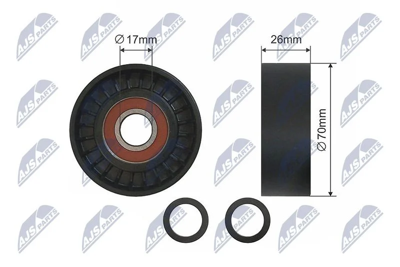 Tensioner Pulley, V-ribbed belt NTY RNK-BM-004
