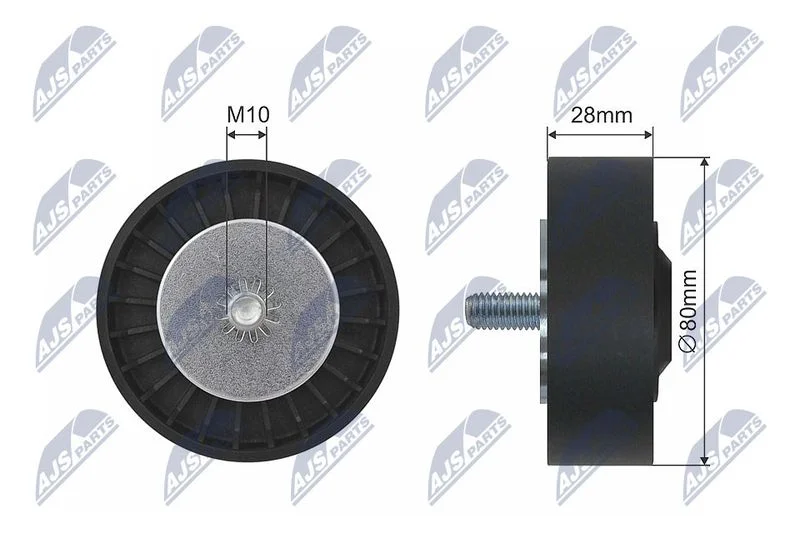 Deflection Pulley/Guide Pulley, V-belt NTY RNK-BM-025
