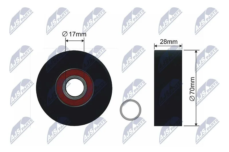 Tensioner Pulley, V-belt NTY RNK-BM-030