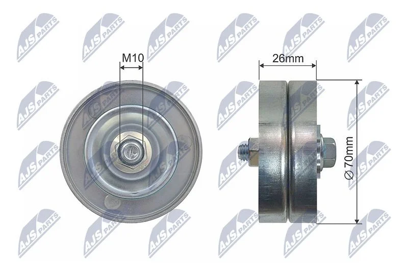 Tensioner Pulley, V-belt NTY RNK-BM-037