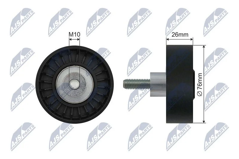 Tensioner Pulley, V-ribbed belt NTY RNK-BM-058