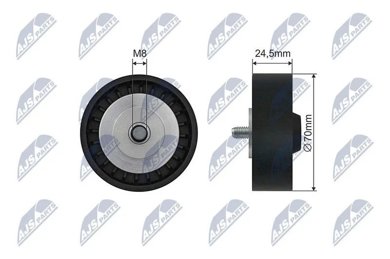 Tensioner Pulley, V-ribbed belt NTY RNK-BM-065