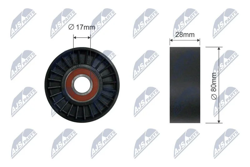 Deflection/Guide Pulley, V-ribbed belt NTY RNK-BM-068