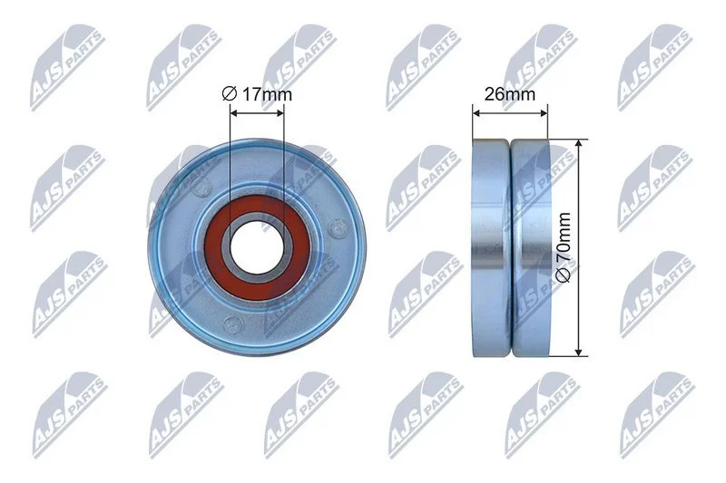 Tensioner Pulley, V-ribbed belt NTY RNK-CH-042