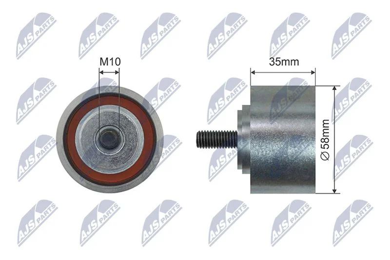 Tensioner Pulley, V-ribbed belt NTY RNK-CH-055