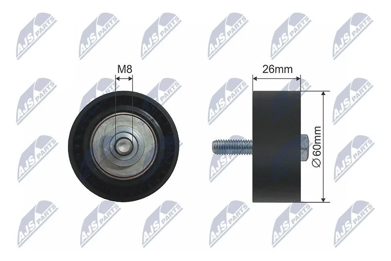 Deflection/Guide Pulley, V-ribbed belt NTY RNK-CT-007