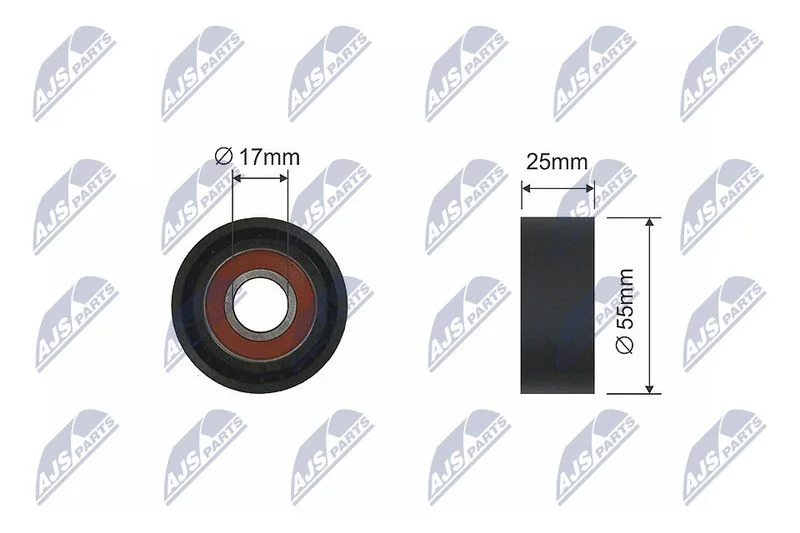 Tensioner Pulley, V-ribbed belt NTY RNK-CT-009