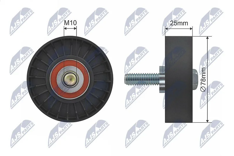 Deflection/Guide Pulley, V-ribbed belt NTY RNK-CT-025