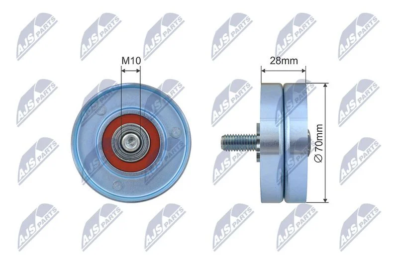 Tensioner Pulley, V-ribbed belt NTY RNK-CT-055