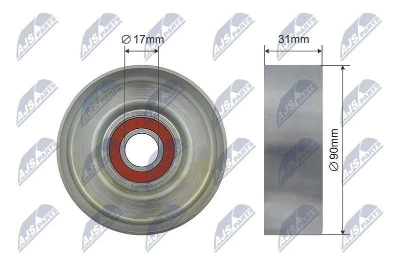 Tensioner Pulley, V-ribbed belt NTY RNK-FR-031